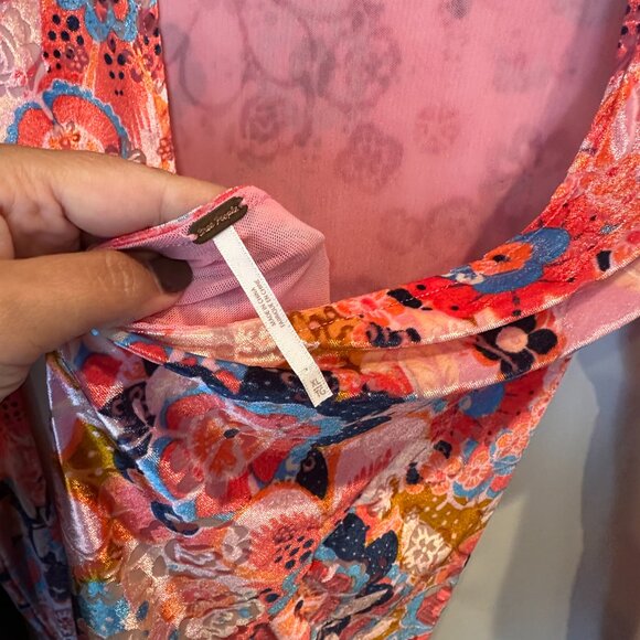 Free People Velour Long Sleeve Dress Size XL - Picture 4 of 6